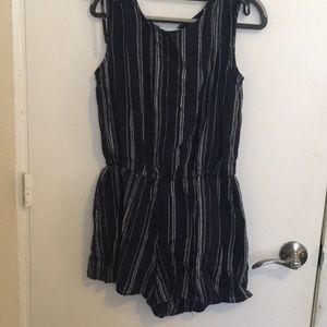 Blue and White Stripped Romper